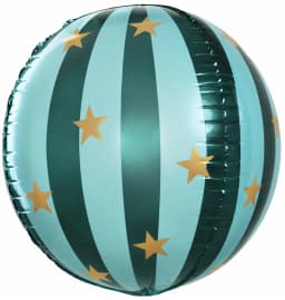 Шар 3D (25''/64 см) Сфера, Золотые звезды, Зеленый
