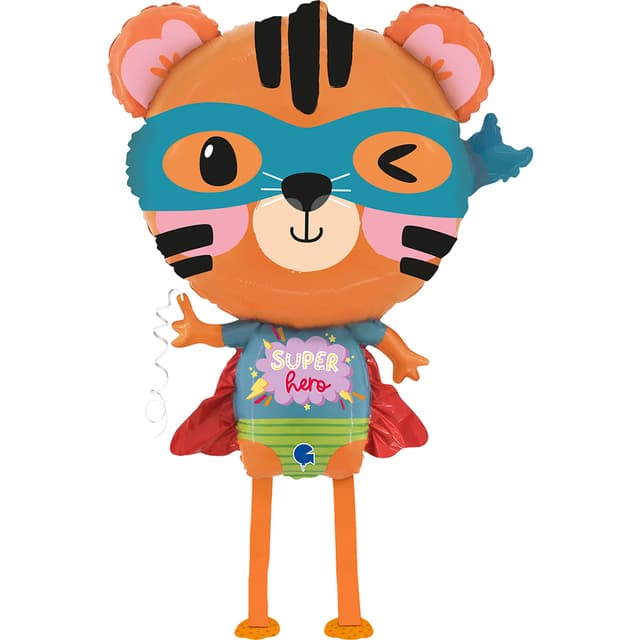 Шар 3D (33''/84 см) Ходячая Фигура, Тигренок Супергерой Шар 3D (33''/84 см) Ходячая Фигура, Тигренок Супергерой