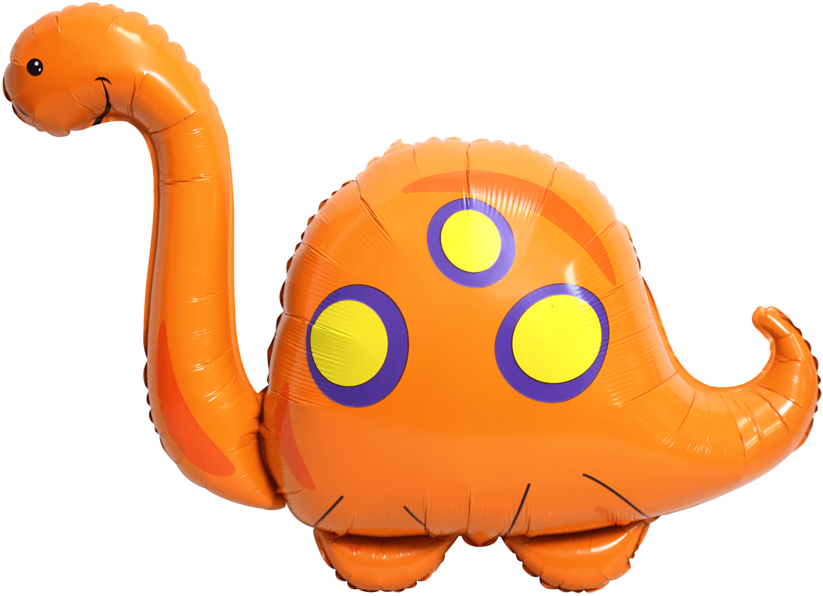 Шар (40''/102 см) Фигура, Динозавр Бронтозавр, Оранжевый