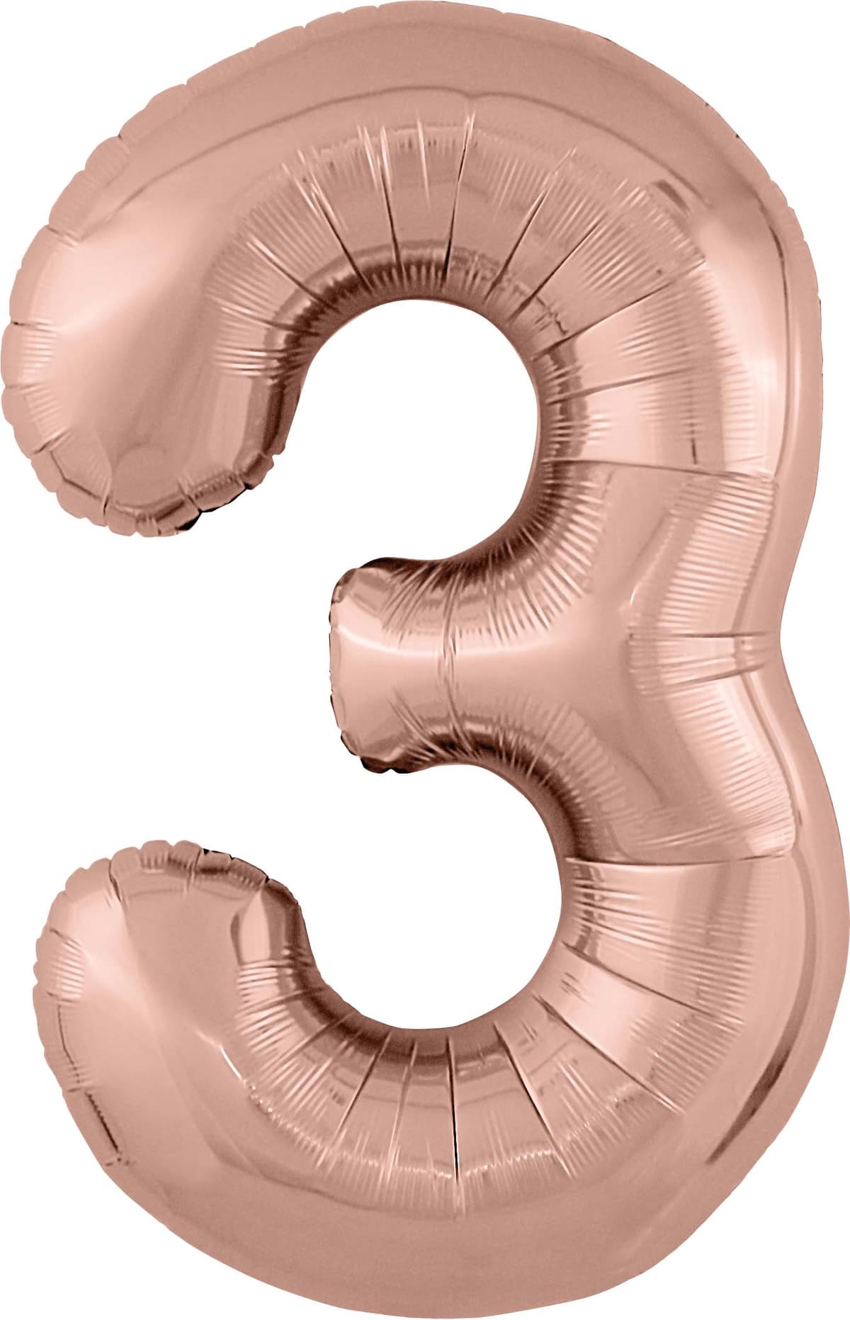 Шар (40''/102 см) Цифра, 3, Slim, розовое золото
