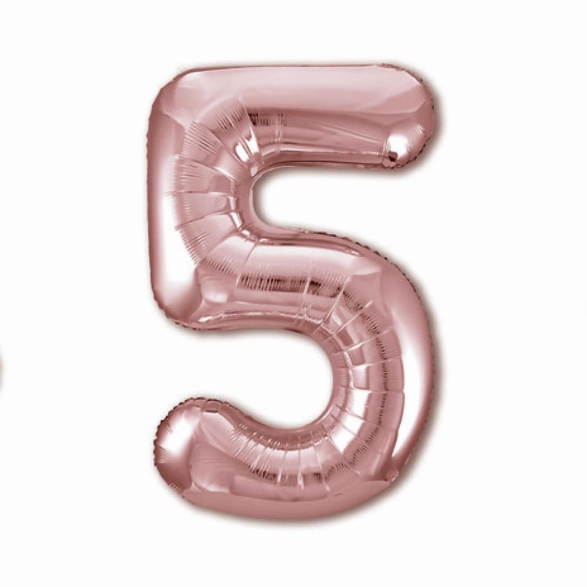 Шар (40''/102 см) Цифра, 5, Slim, розовое золото
