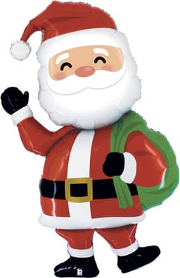 Шар (60''/152 см) Фигура, Дед Мороз с подарками