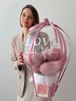 Шар баблс в шляпной коробке «Pink box»