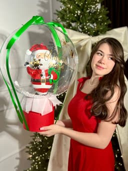 Шар баблс в шляпной коробке "Волшебный Санта"