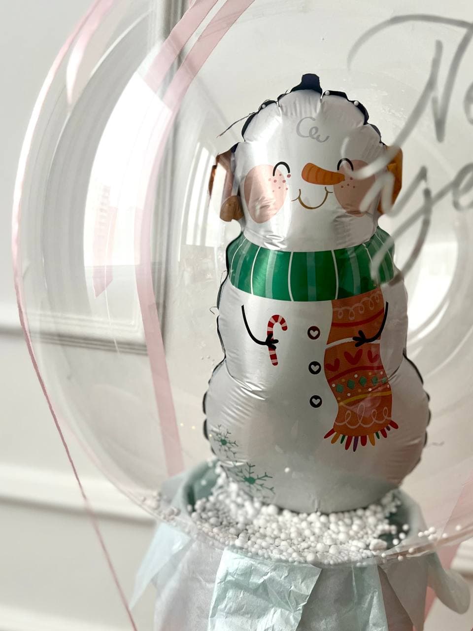 Шар баблс в шляпной коробке «Волшебный box snowman»