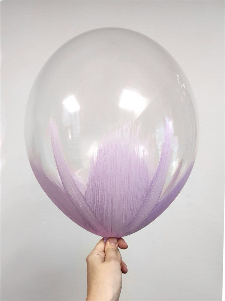 Шар Браш фиолетовый макарунс, прозрачный кристалл 30см