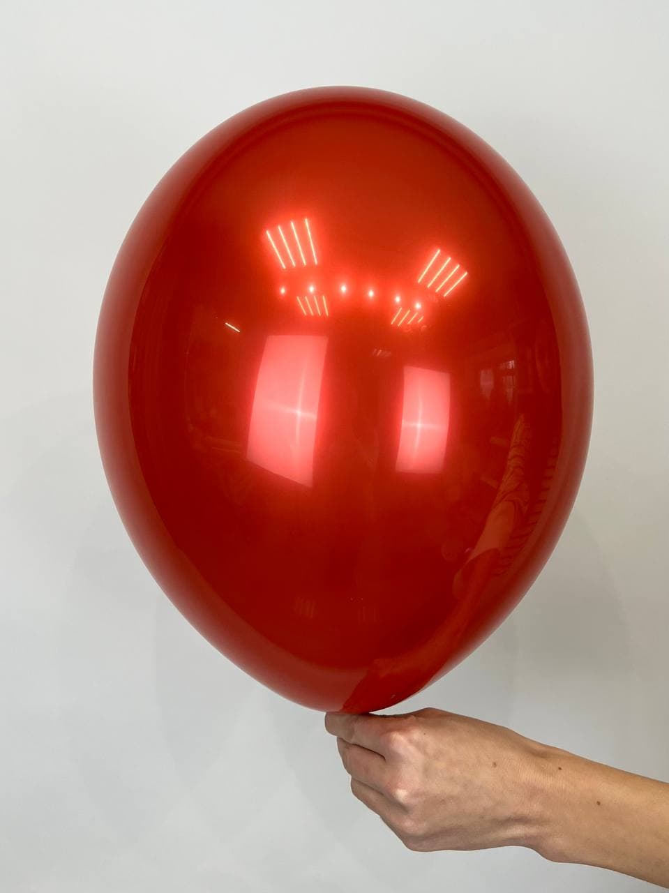 Шар даблстафф (шар в шаре) красный кристалл + серебро хром 30 см