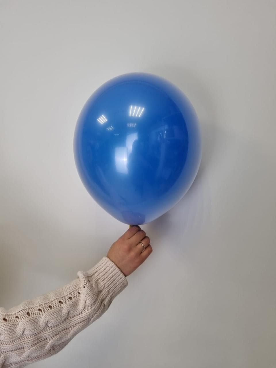 Шар даблстафф (шар в шаре) кристалл + синий пастель 30 см