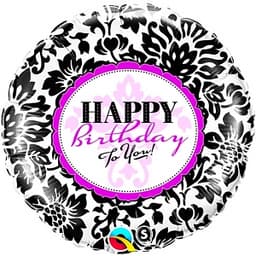 Шар фольга Happy Birthday Дамаск С Днем Рождения с гелием 45см