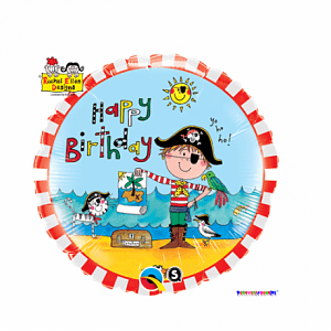 Шар фольга Happy Birthday Пират с гелием 45см Шар фольга Happy Birthday Пират с гелием 45см