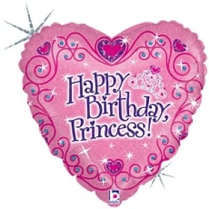 Шар фольга Happy Birthday Princess с гелием 45см