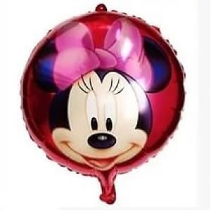 Шар фольга Минни Маус круглый красн. с гелием 45см