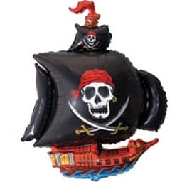 Шар фольга Пиратский корабль на палочке