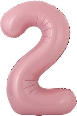 Шар с клапаном (16''/41 см) Мини-цифра, 2, Розовый