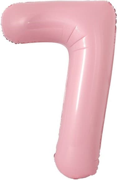 Шар с клапаном (16''/41 см) Мини-цифра, 7, Розовый