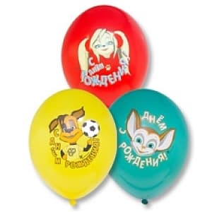 Шар с рис 14" ДР Барбоскины 3цв