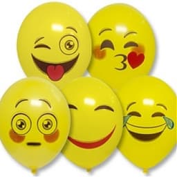 Шар с рис 14" Эмоции Смайлик 2цв.