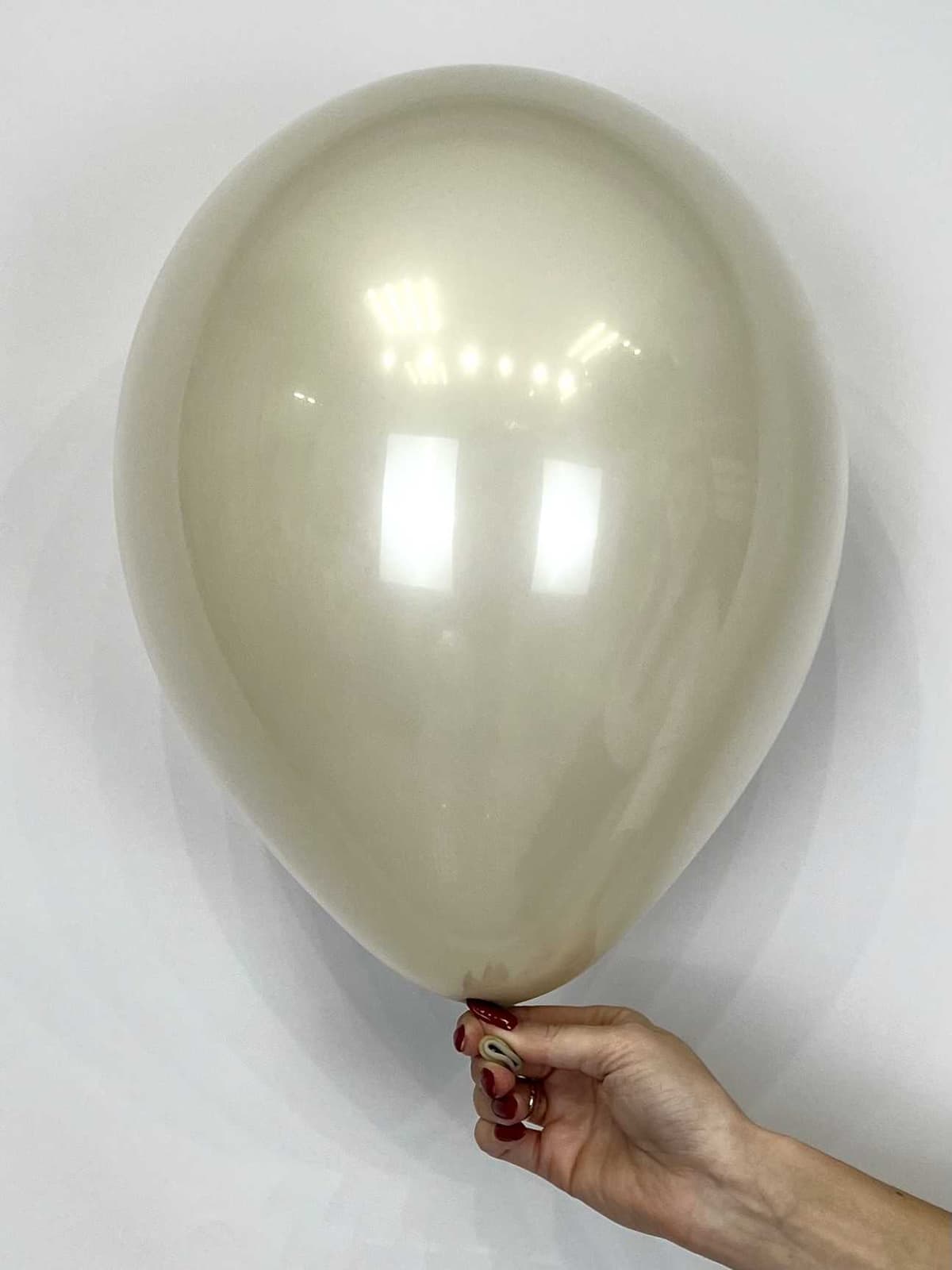 Шар стекло (шар в шаре) Белый песок пастель + прозрачный 30 см