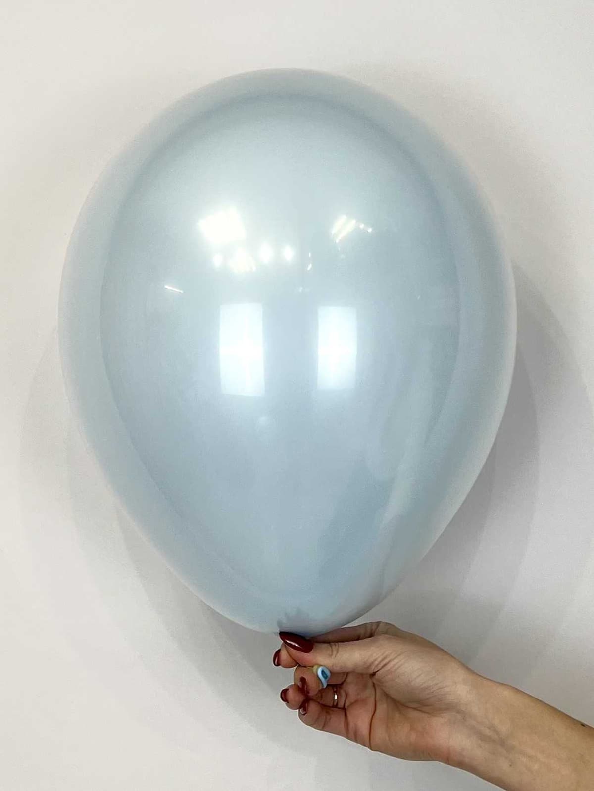 Шар стекло (шар в шаре) Голубой макарунс пастель + прозрачный 30 см