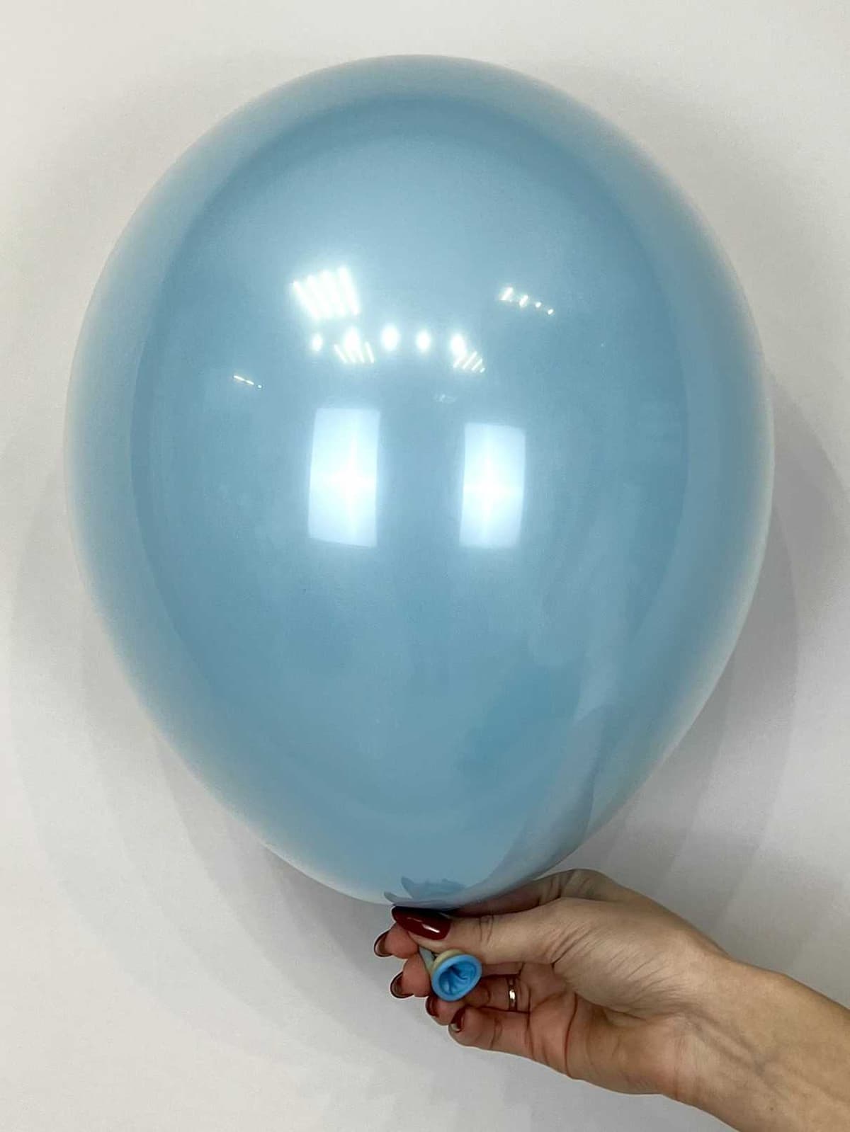 Шар стекло (шар в шаре) Голубой пастель + прозрачный 30 см