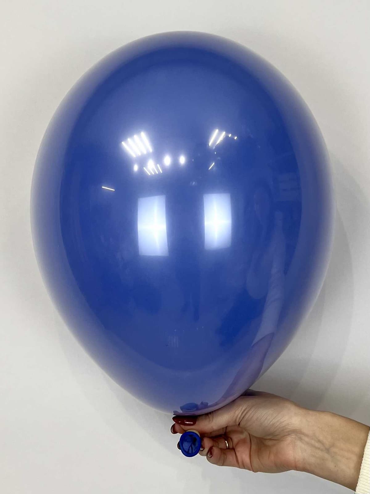 Шар стекло (шар в шаре) Васильково синий пастель + прозрачный 30 см