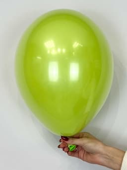 Шар стекло (шар в шаре) Зеленое яблоко пастель + прозрачный 30 см