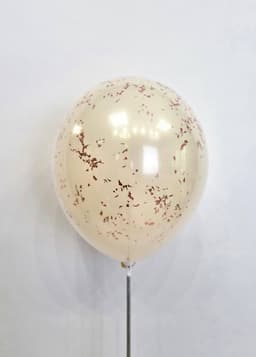 Шар стеклянный (шар в шаре) белый песок с конфетти блестки розовое золото 30 см