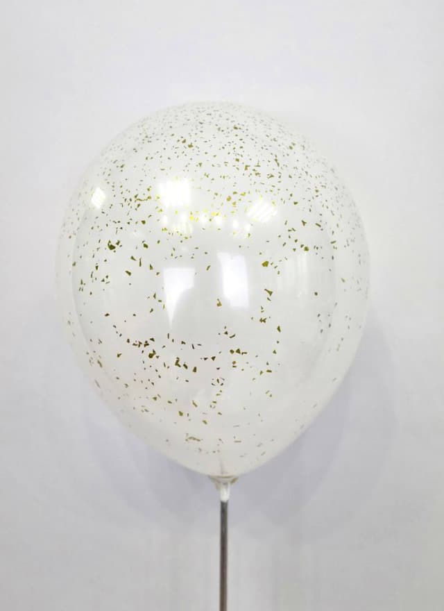 Шар стеклянный (шар в шаре) белый с конфетти блестки золото 30 см Шар стеклянный (шар в шаре) белый с конфетти блестки золото 30 см