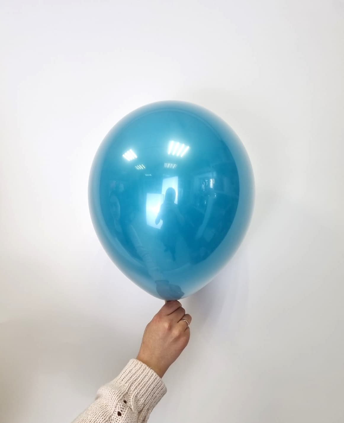 Шар стеклянный (шар в шаре) бирюза 30 см