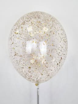 Шарик с конфетти блестки голограф ,фольга (золото)