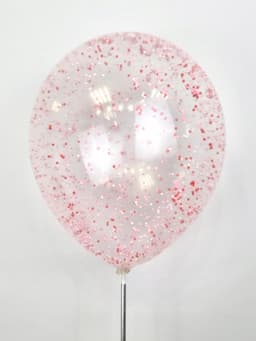 Шарик с конфетти (розовый/ красный пенопласт)