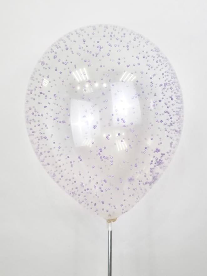 Шарик с конфетти (розовый/сиреневый пенопласт)