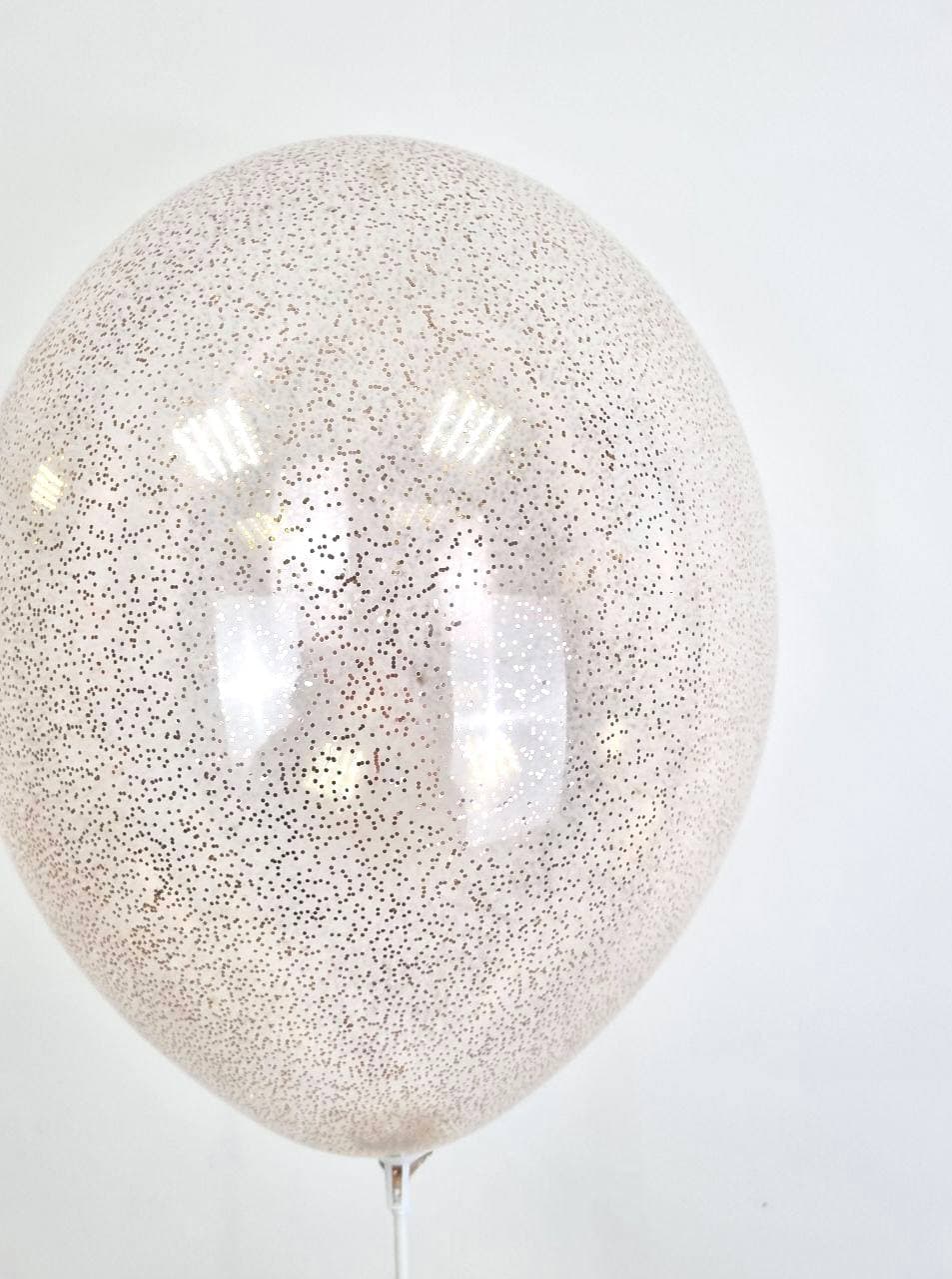 Шарик с конфетти шестигранное (розовое золото)