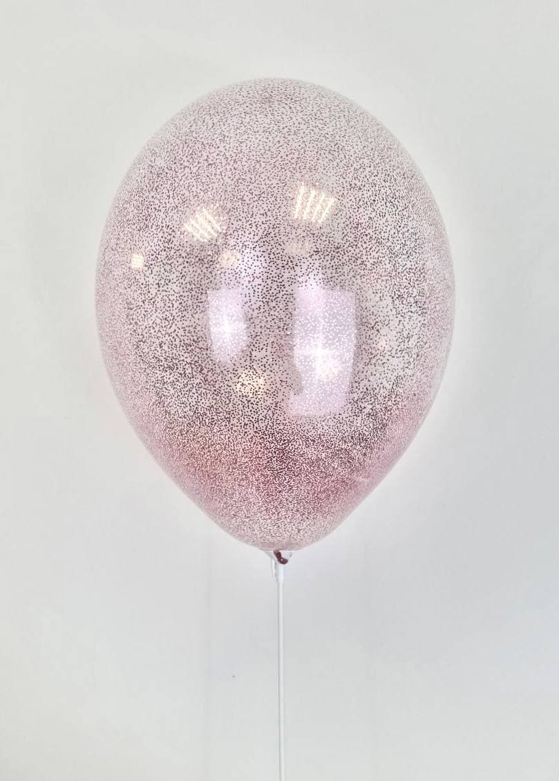 Шарик с конфетти шестигранное (розовое)