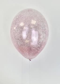 Шарик с конфетти шестигранное (розовое)