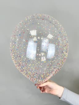 Шарик с конфетти (цветной яркий пенопласт)