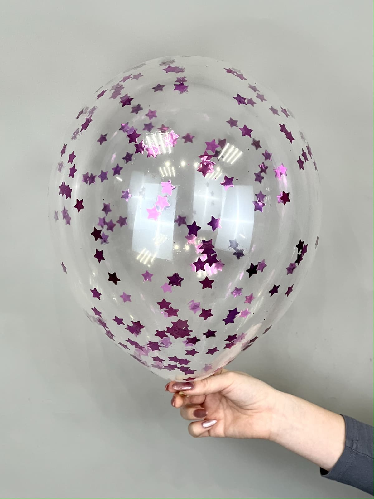 Шарик с конфетти звезды (Розовый)