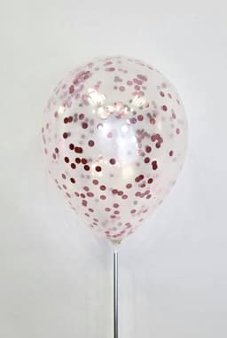 Шарик с круглым конфетти (розовое золото)