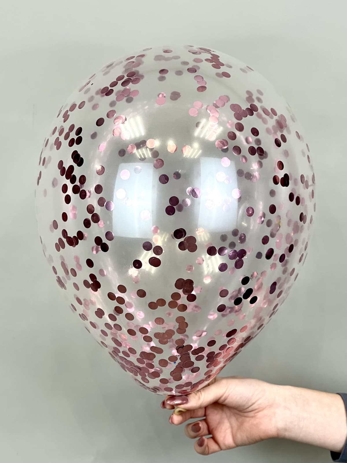 Шарик с круглым конфетти (розовое)