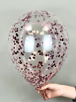 Шарик с круглым конфетти (розовое)
