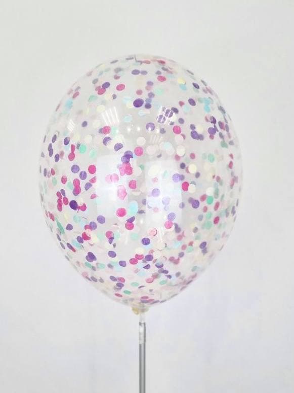 Шарик с круглым конфетти тишью (макарунс микс) Шарик с круглым конфетти тишью (макарунс микс)