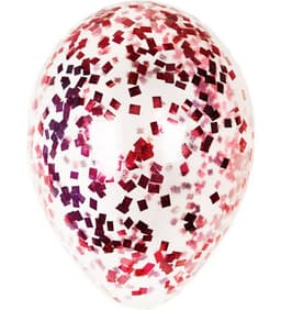 Шарик с квадратным конфетти (красное)