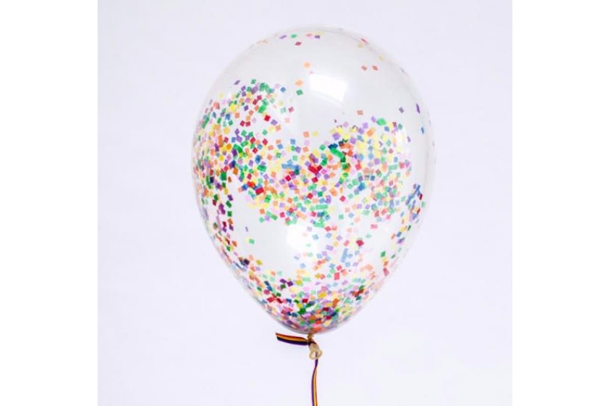 Шарик с квадратным конфетти (разноцветное)