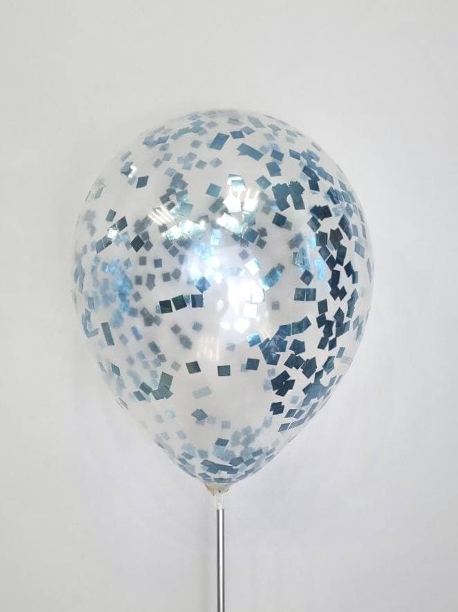 Шарик с квадратными конфетти (голубое)
