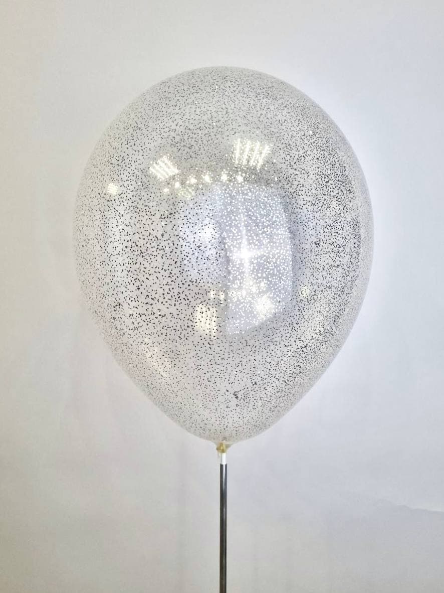 Шарик с шестигранным конфетти (серебро)