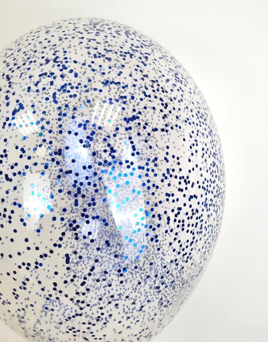 Шарик с шестигранным конфетти (синий)