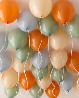 Шары под потолок 10 шт «Беж, голубой, оранжевый, эвкалипт»