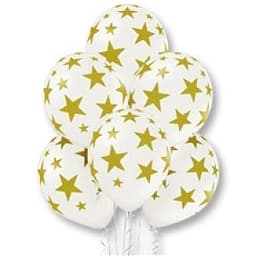 Шелк. металл 14" Звезды золото-070
