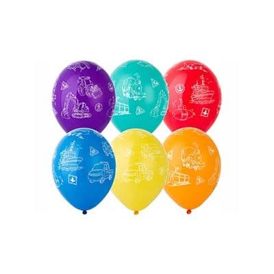 Шелк. пастель 14"/ 30 см Виды транспорта/25шт Шелк. пастель 14"/ 30 см Виды транспорта/25шт