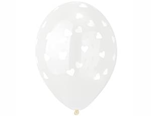 Шелкография кристалл 14"/36 см Сердца белые